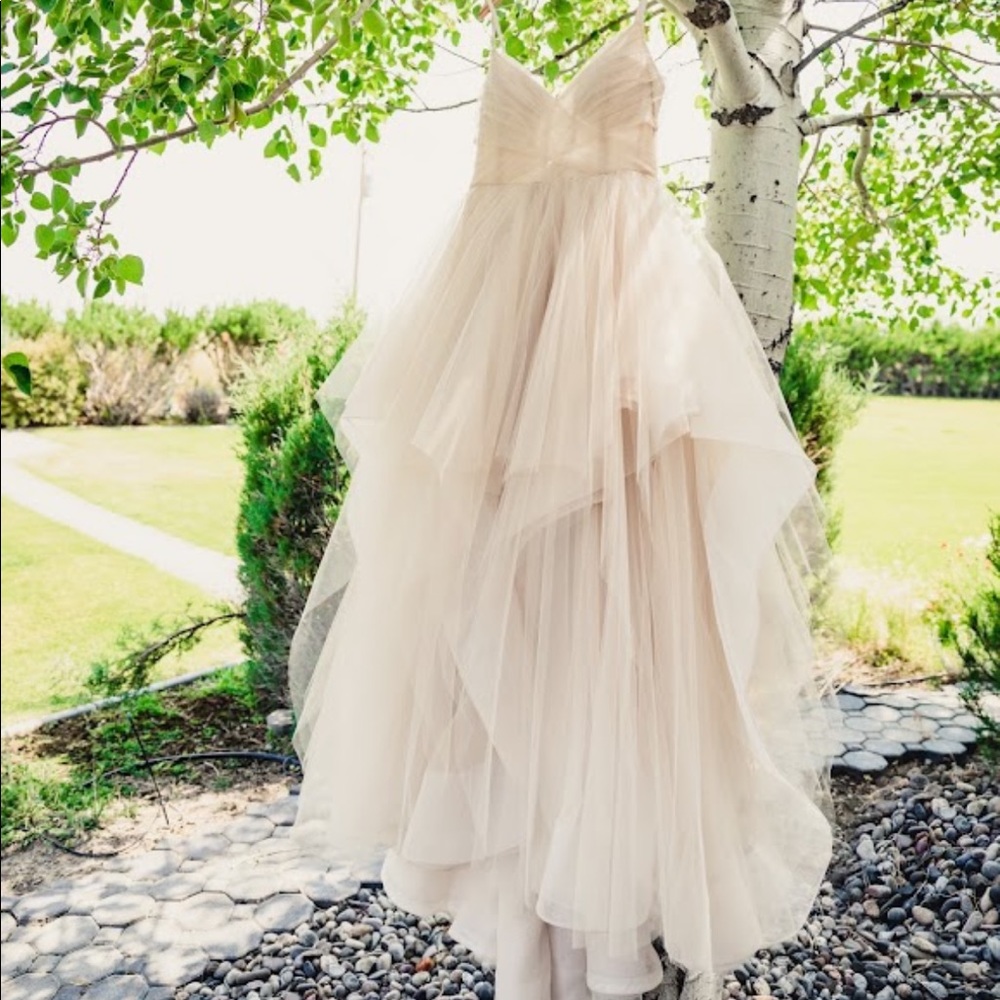 PLUS SIZE Hayley Paige Chandon gown in Sand